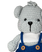 Teddy in blue attire