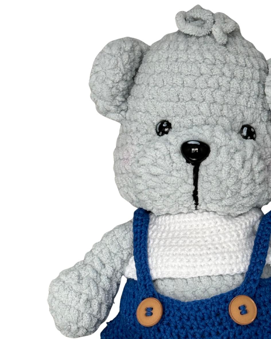 Teddy in blue attire